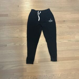 Calvin Klein Black Sweatpants with White Drawstring